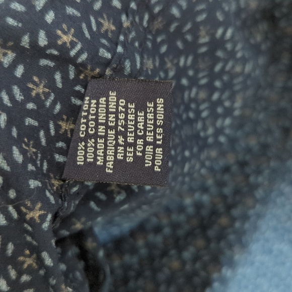 Nickel & Iron Navy Blue Abstract Print Long Sleeve Button Up Size Medium - Picture 7 of 8